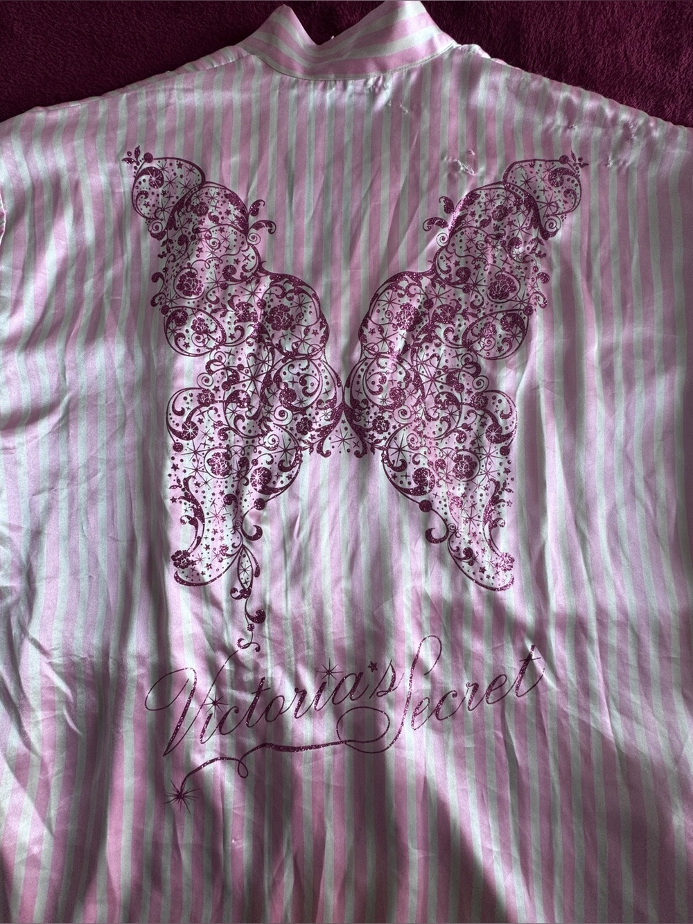 2009 Victoria's Secret Fashion Show Robe OS Kimono Striped Butterfly Angel Wings